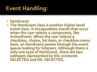 Event Handling in Java | PPTX | Programming Languages | Computing