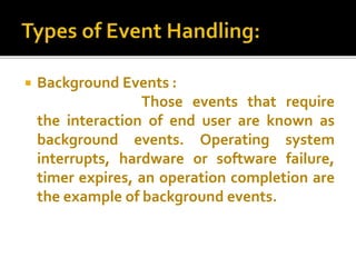 Event Handling in Java | PPTX | Programming Languages | Computing