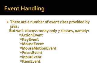 Event Handling in Java | PPT