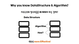 Why you know DataStructure & Algorithm?
자료구조와 알고리즘을 왜 배워야 하는 걸까?
 