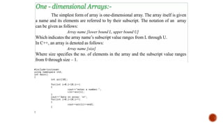 #include<iostream>
using namespace std;
int main()
{
int arr[10];
for(int i=0;i<10;i++)
{
cout<<"enter a number:";
cin>>arr[i];
}
cout<<"data in array: n";
for(int i=0;i<10;i++)
{
cout<<arr[i]<<endl;
}
}
 