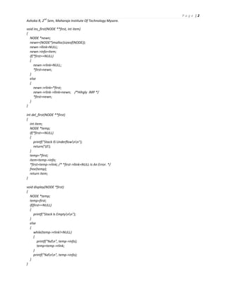 Data structure doubly linked list programs | PDF