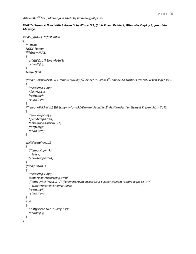 Data structure doubly linked list programs | PDF