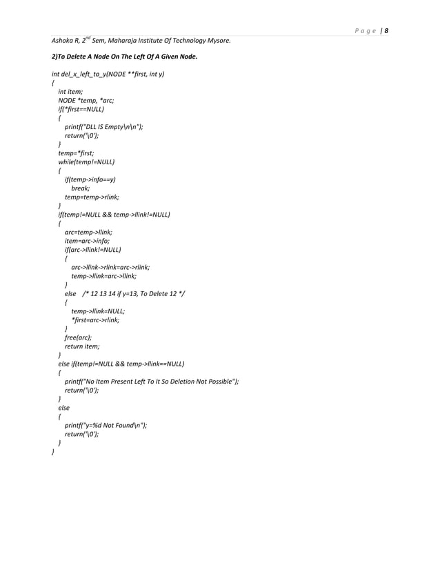 Data structure doubly linked list programs | PDF
