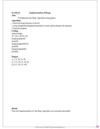 Data structure lab manual EEE, b e data strucuture lab exercise | PDF