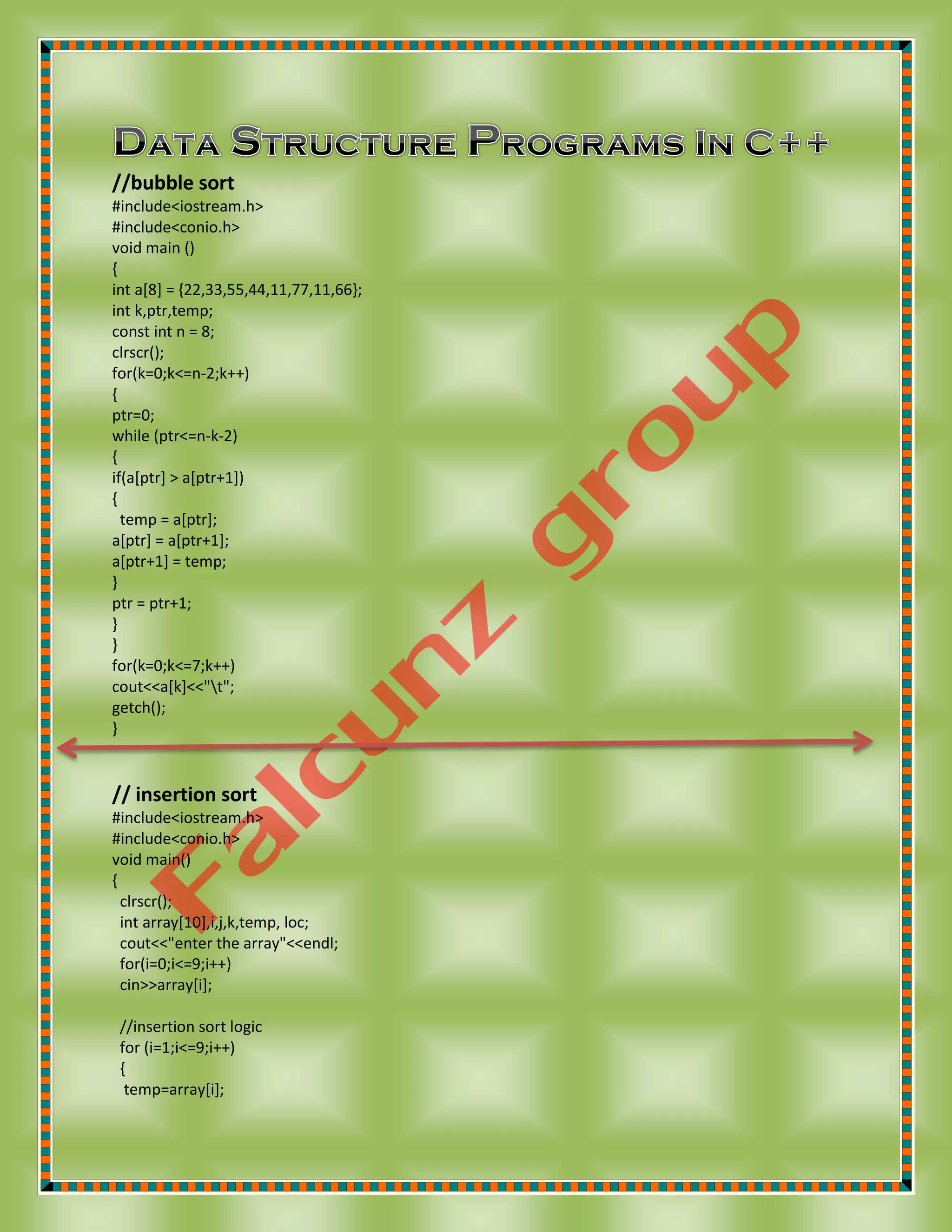 Data structure programs in c++ | PDF | Programming Languages | Computing