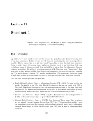 dynamic for free using weight balanced trees. 
3.3.4 Weight Balanced Trees 
There are dierent kinds of weight balanced trees; we'll look at the oldest and simplest version, 
BB[] trees [33]. We've seen examples of height-balanced trees: AVL trees, where the left and 
right subtrees have heights within an additive constant of each other, and Red-Black trees, where 
the heights of the subtrees are within a multiplicative factor of each other. 
In a weight balanced tree, we want to keep the size of the left subtree and the right subtree roughly 
the same. Formally, for each node v we want 
size(left(v))    size(v) 
size(right(v))    size(v) 
We haven't de 