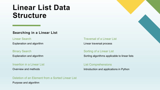Data Structures - Linear Lists_PPT for Class 12 | PPT
