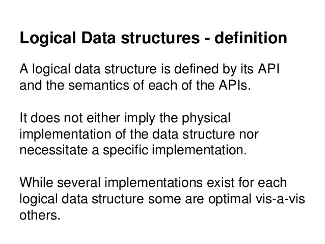 Data structures logical and physical