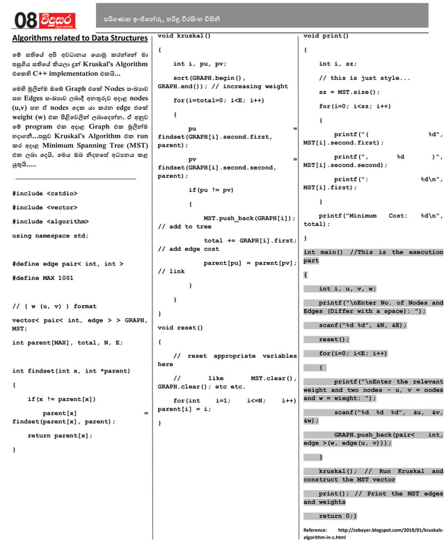 Data Structures & Algorithms in Sinhala