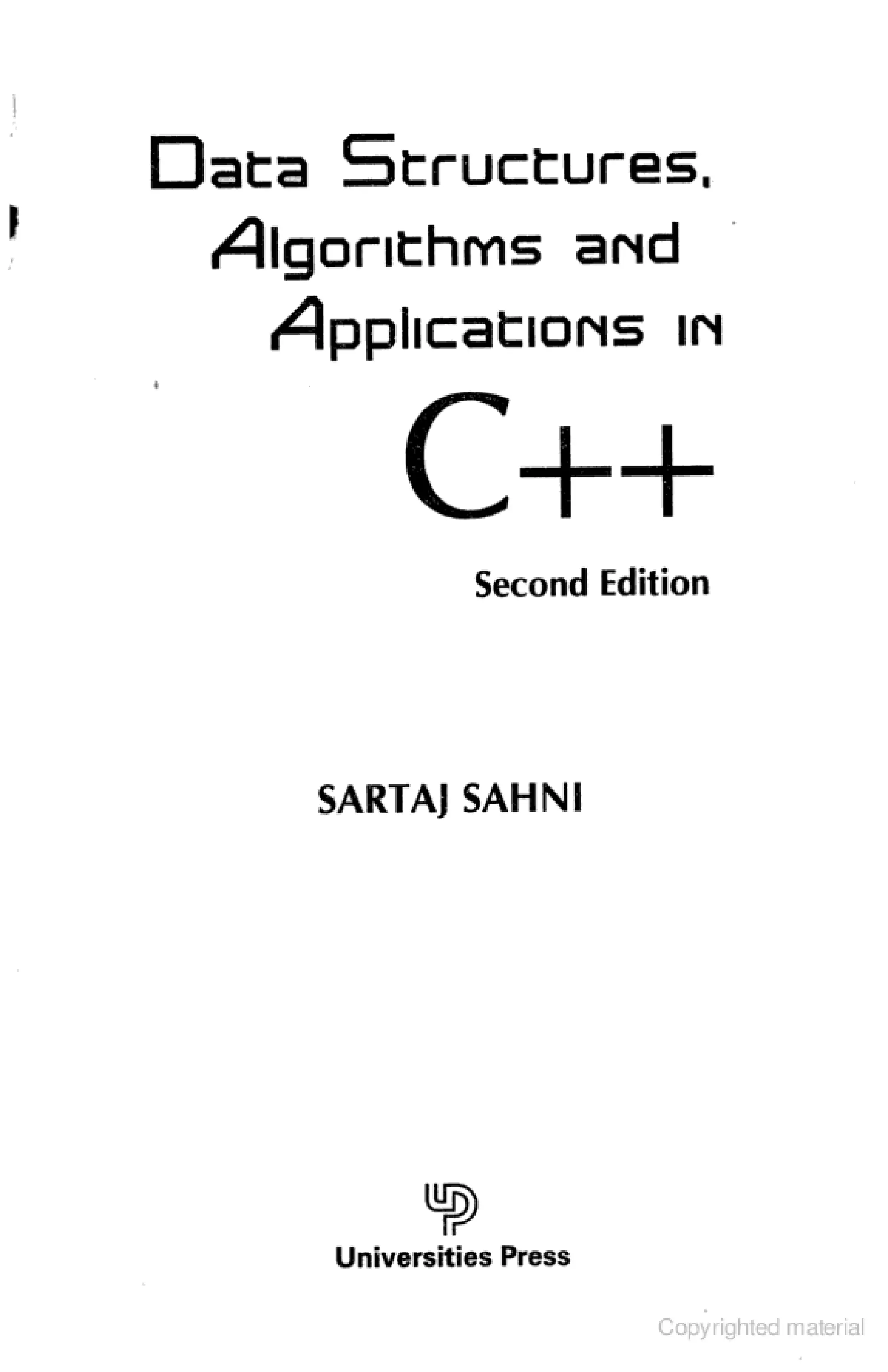Data structures, algorithms, and applications in c++ | PDF