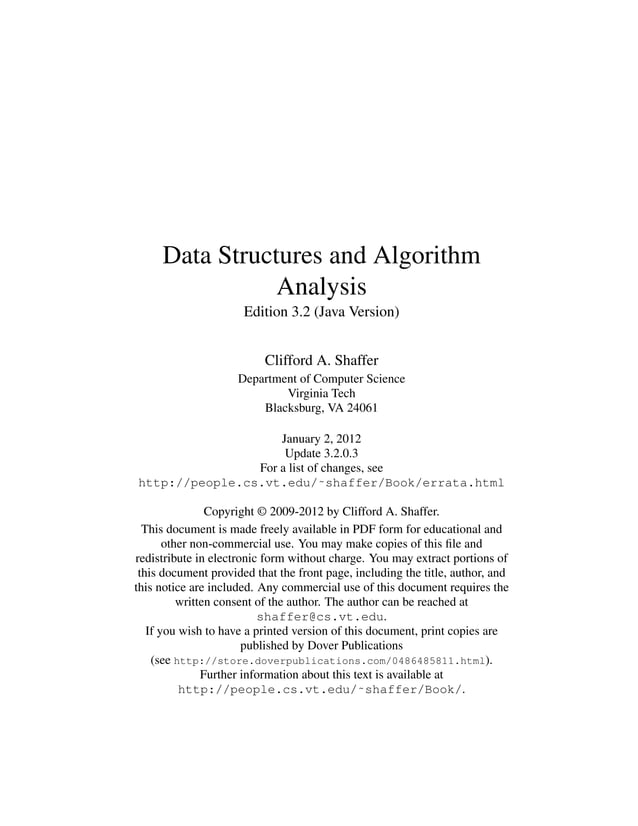 Data structures and algorithm analysis in java | PDF