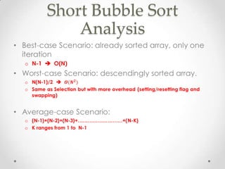 Short Bubble Sort
Analysis

 