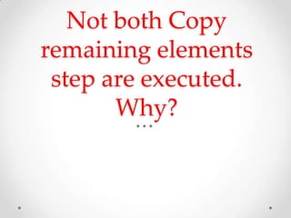 Not both Copy
remaining elements
step are executed.
Why?

 