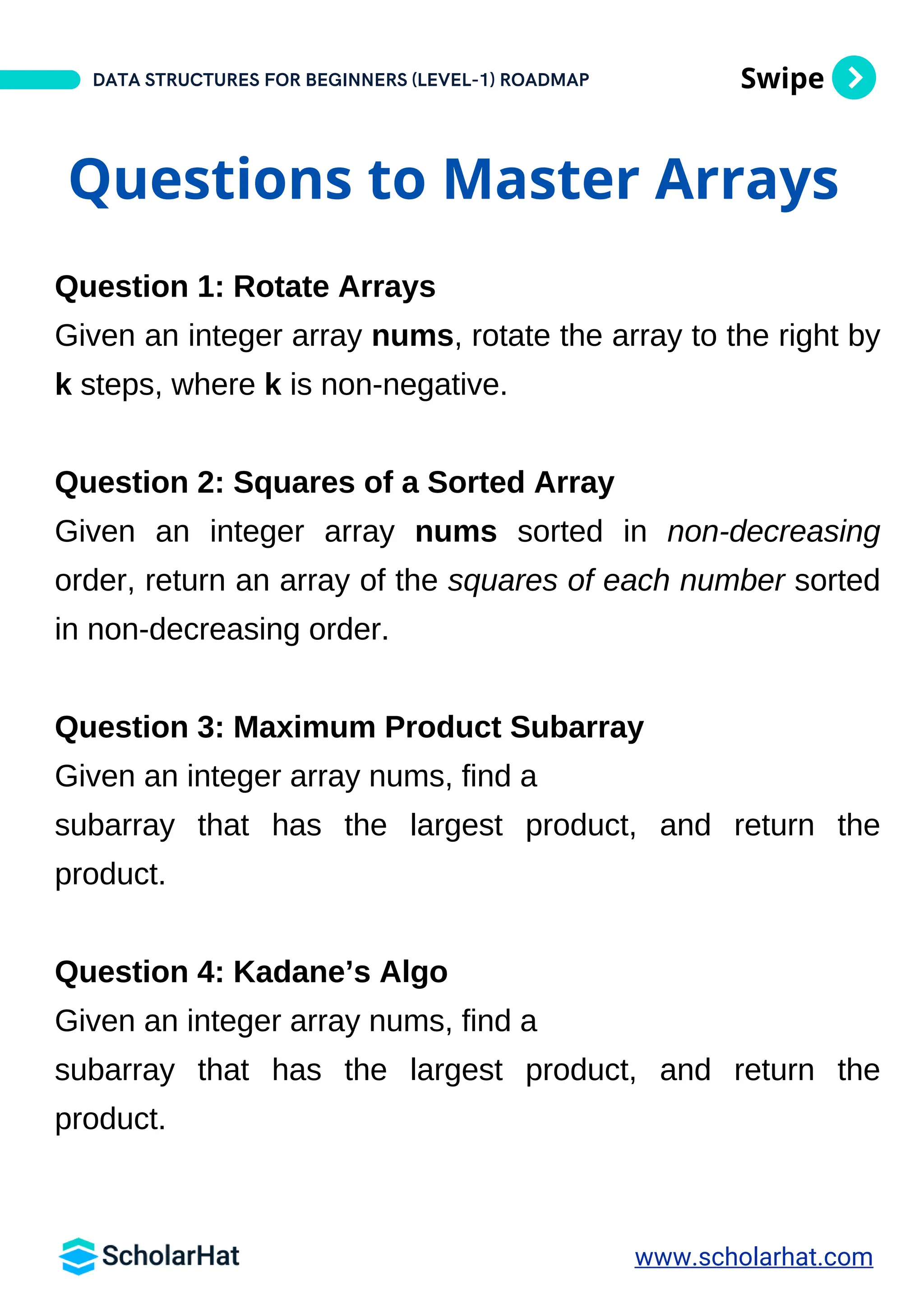Data Structures And Algorithms Roadmap for Beginners By ScholarHat PDF ...
