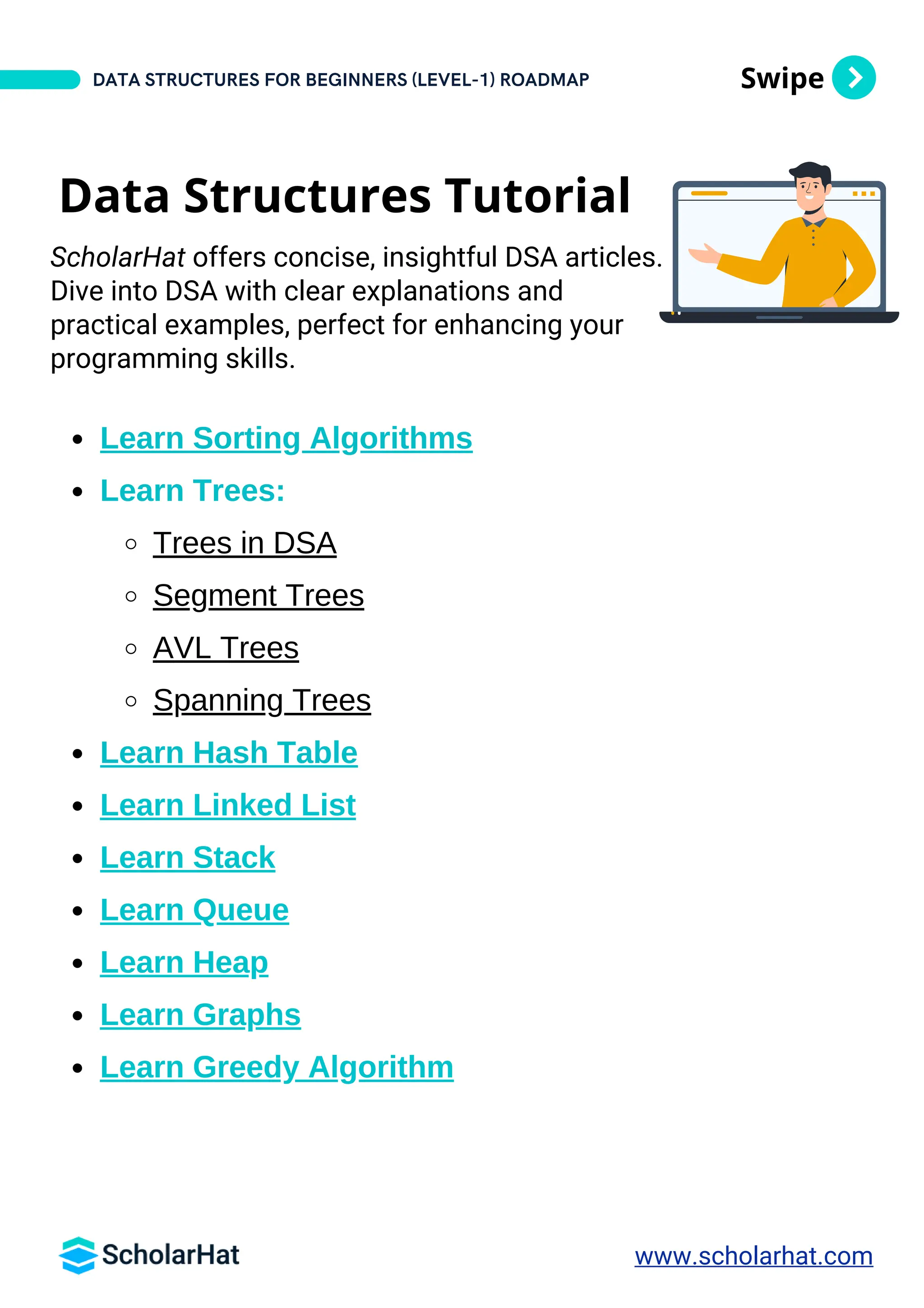 Data Structures And Algorithms Roadmap for Beginners By ScholarHat PDF ...