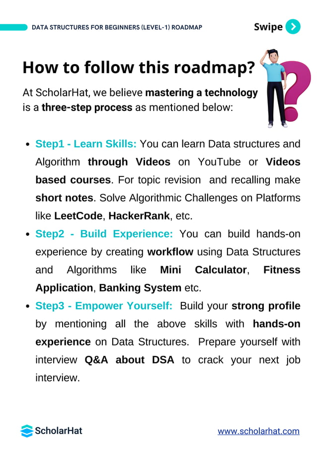 Data Structures And Algorithms Roadmap for Beginners By ScholarHat PDF ...