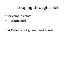 Data_Structures and loops in python lang | PPTX