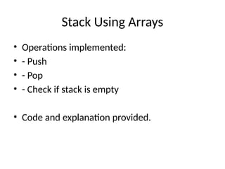 Singly Linked List, Stack, Arrays vs Linked Lists, and Time Complexity ...