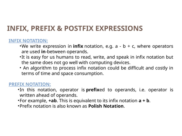 Data structures (Infix, Prefix and Postfix notations).pptx