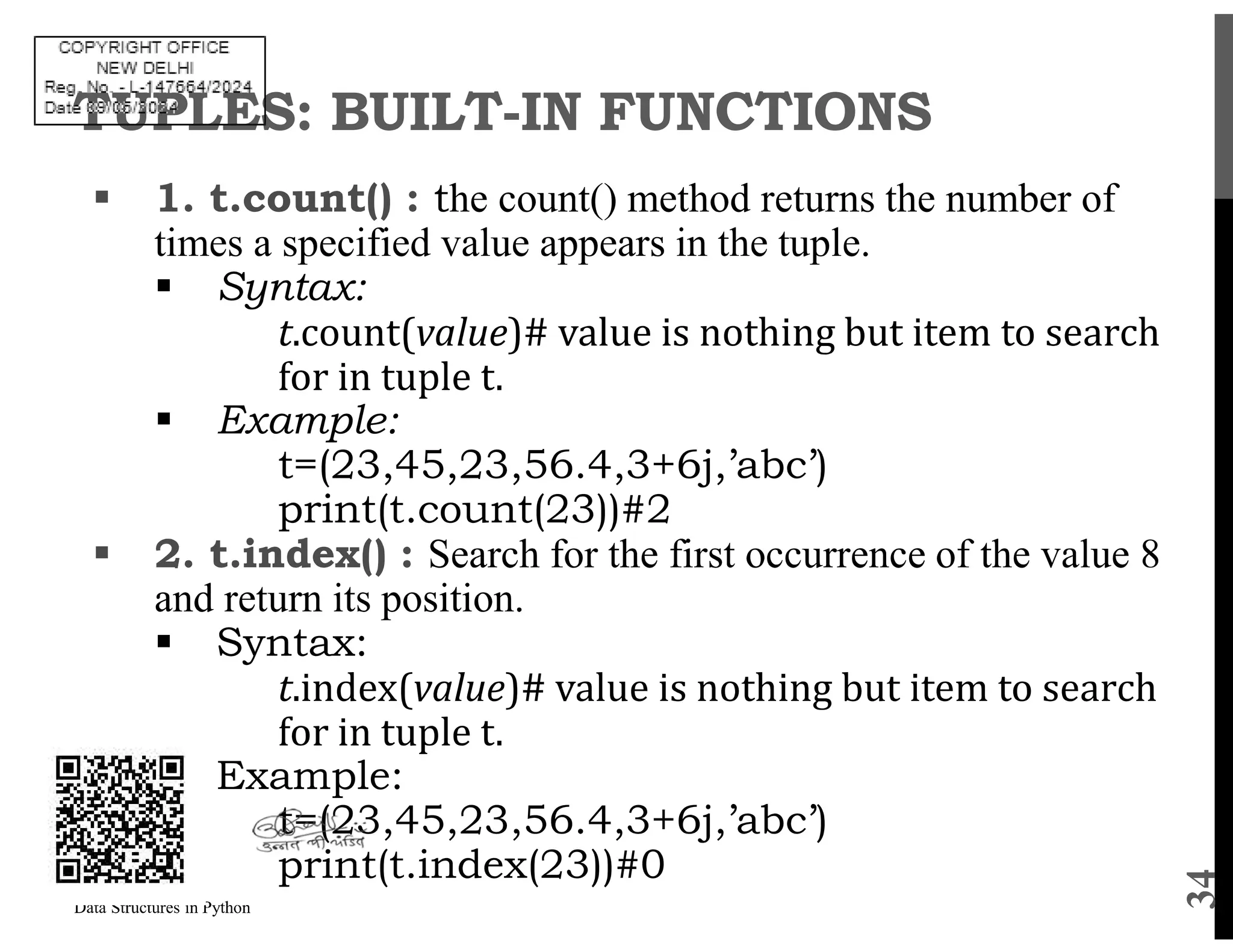 data structures in python: List, tuple, set, dictionaries | PPT