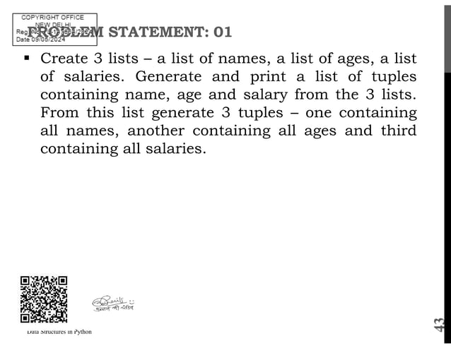 data structures in python: List, tuple, set, dictionaries | PDF ...