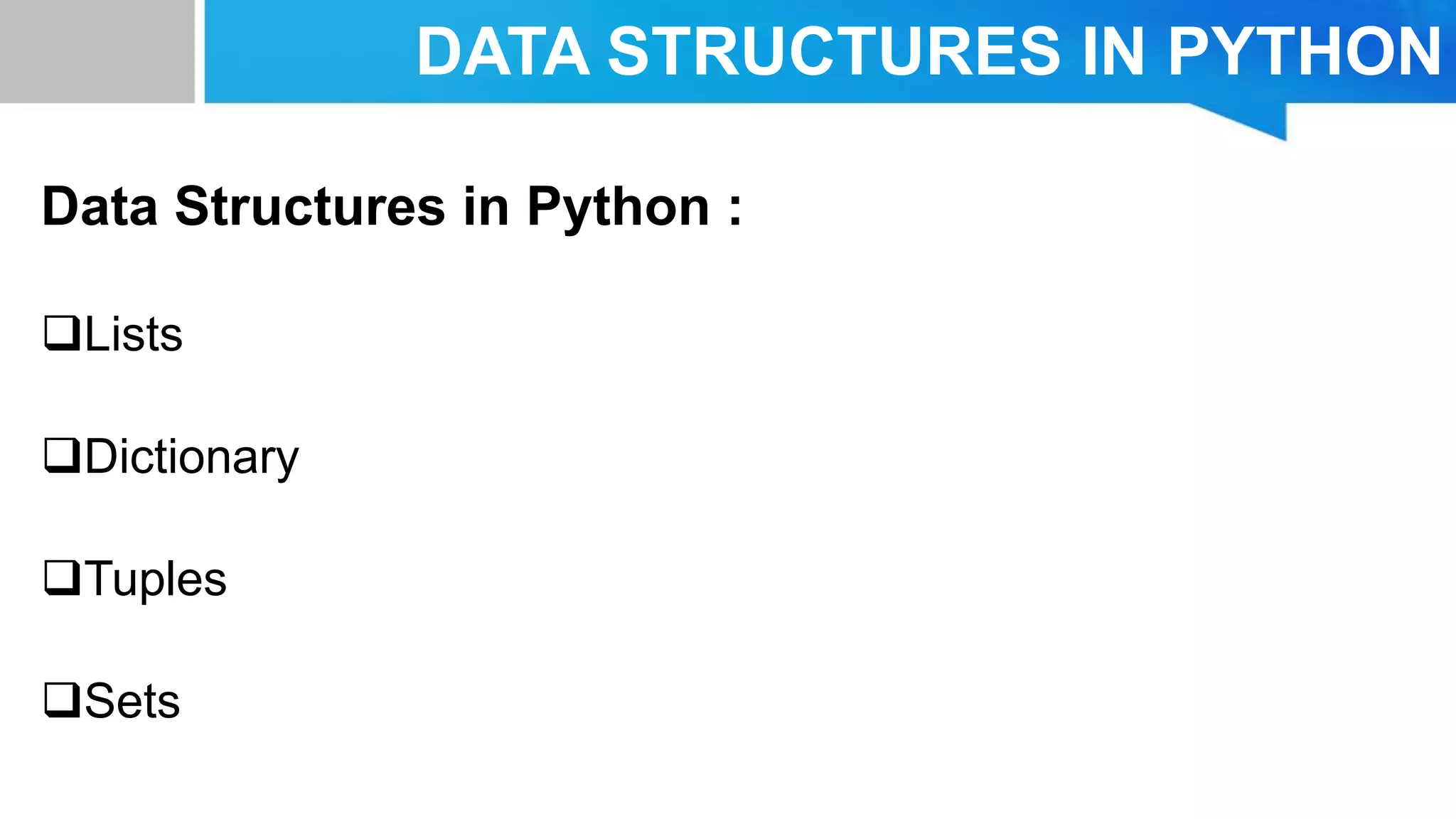 Data Structures in Python | PPTX