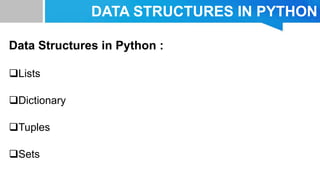 Data Structures in Python | PPT
