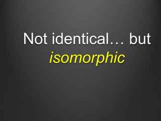 Not identical… but
isomorphic
 
