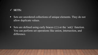 Data structures in python | PDF | Programming Languages | Computing