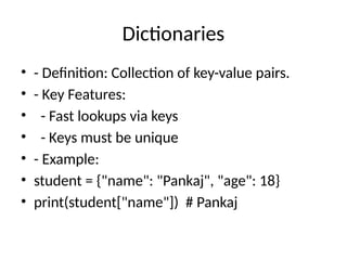 Data Structures Python Presentation Pptx