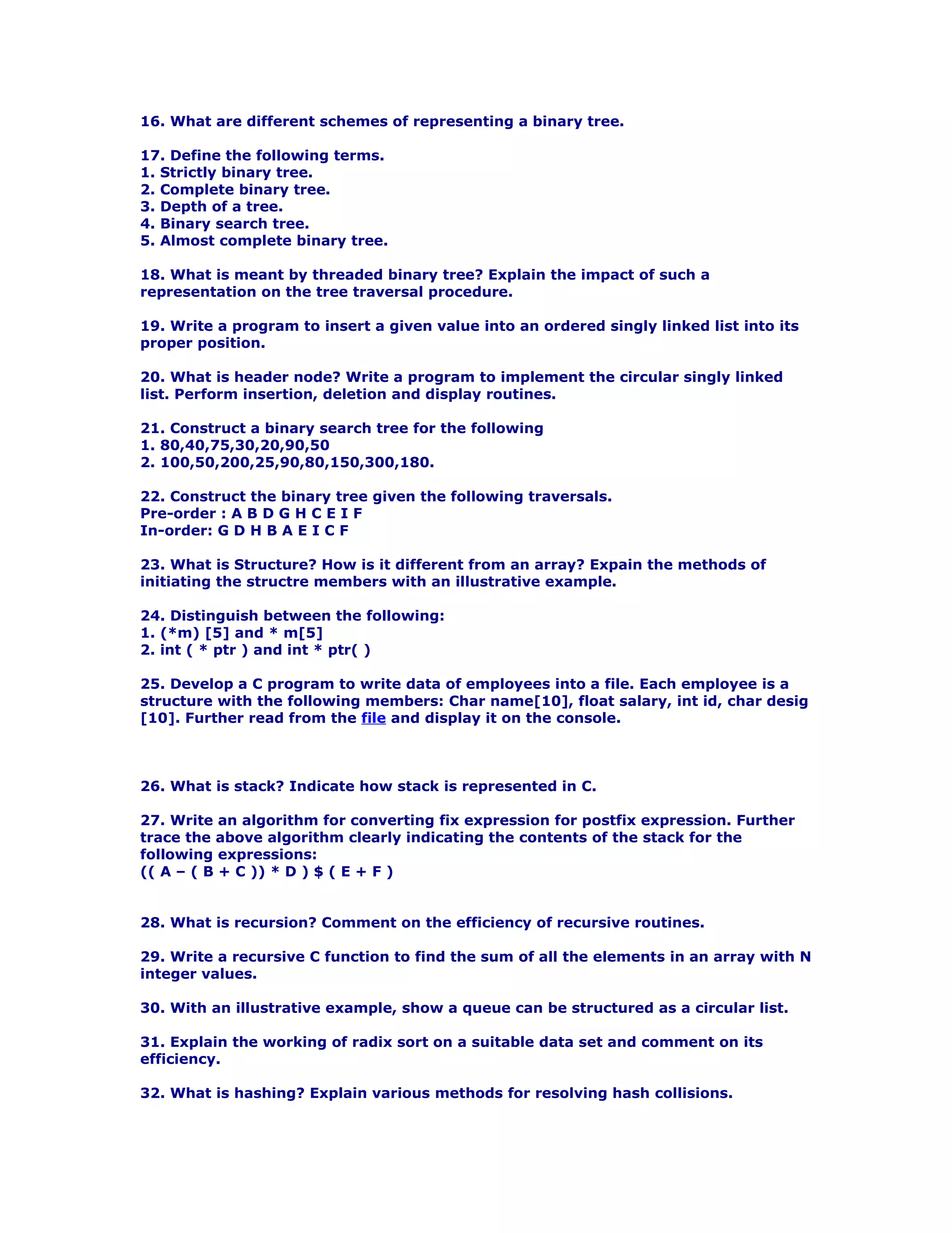 Data structures question paper anna university | PDF