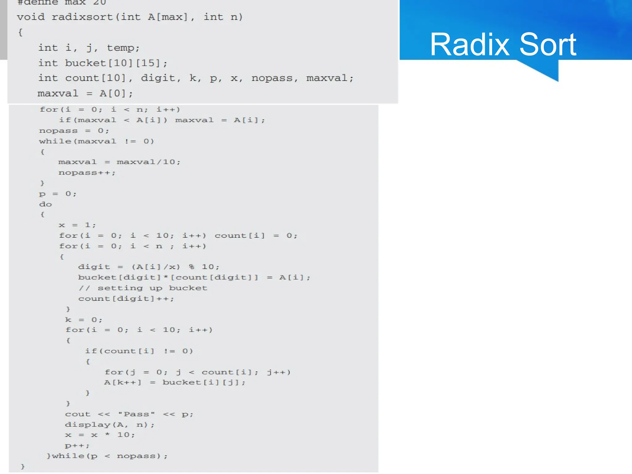 Radix Sort
 