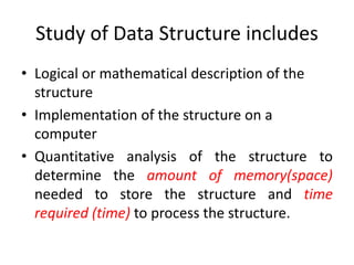 Data structure unitfirst part1 | PPTX
