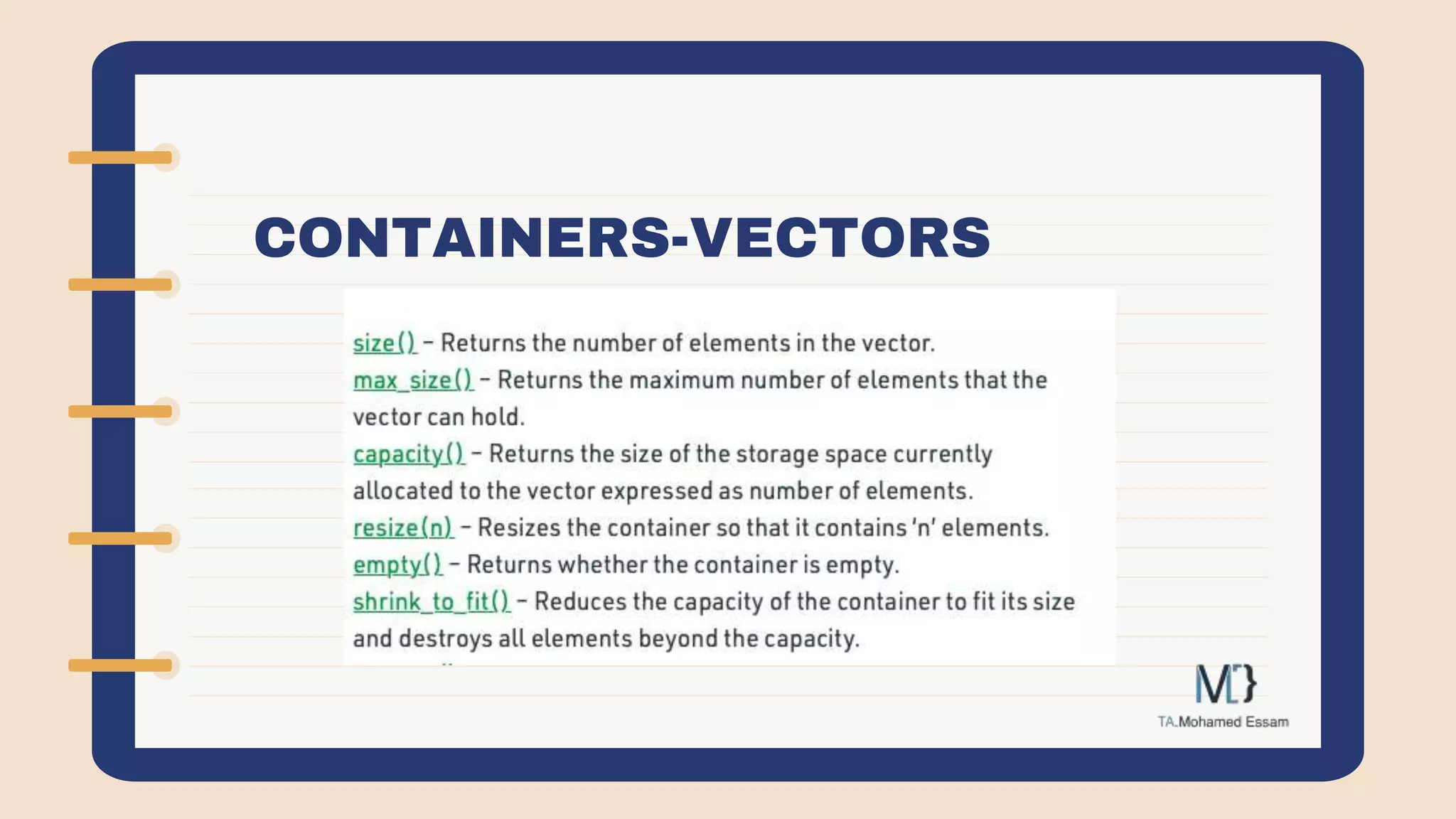 CONTAINERS-VECTORS
 