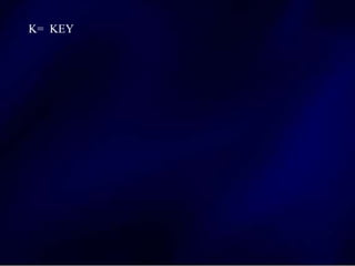 K= KEY
 