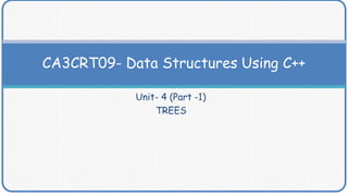 Unit- 4 (Part -1)
TREES
CA3CRT09- Data Structures Using C++
 