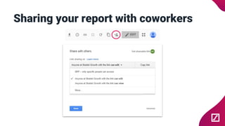Sharing your report with coworkers
 