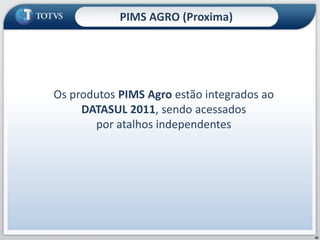 Soluções Especialistas IAs seguintes funcionalidades estão homologadas e são acessadas pelo menu do DATASUL 2011COMEXWMSAPSNFENecessário utilizar o  Compras em ProgressSPEDAPS 2.1 disponível a partir da 11.2.038