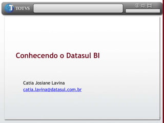 Conhecendo o Datasul BI


  Catia Josiane Lavina
  catia.lavina@datasul.com.br




                                1
 