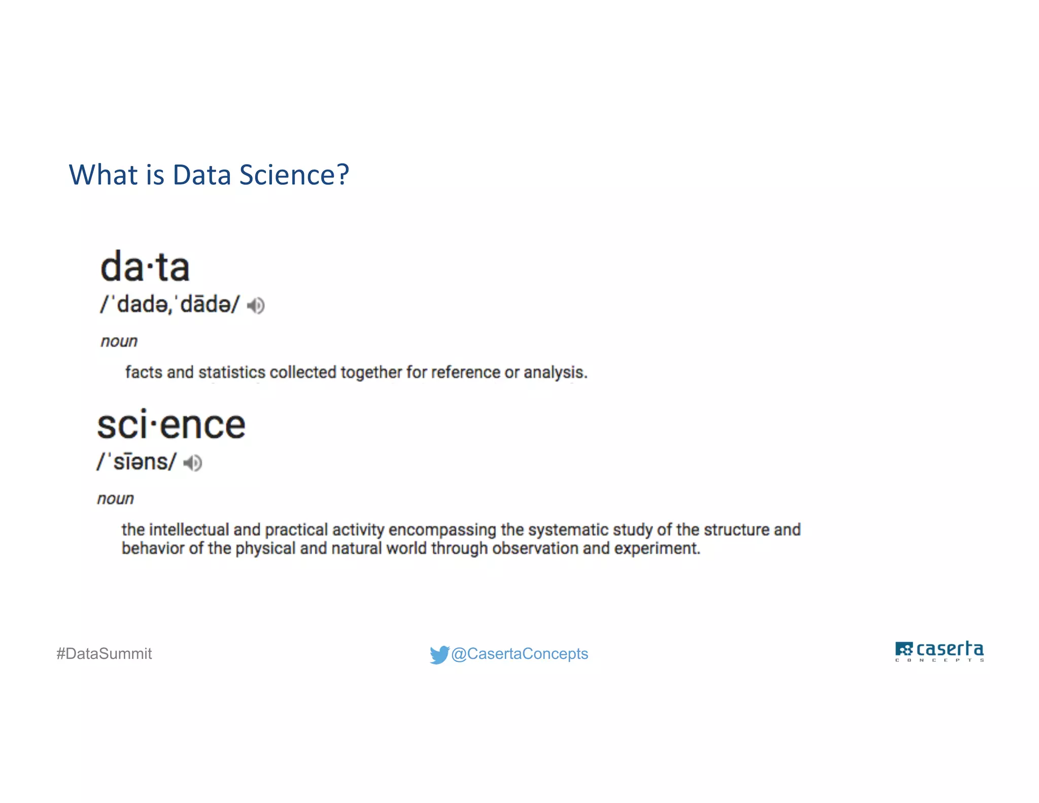 @CasertaConcepts#DataSummit
What is Data Science?
 