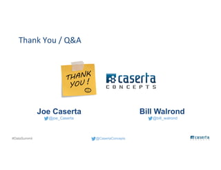 @CasertaConcepts#DataSummit
Thank You / Q&A
Joe Caserta Bill Walrond
@joe_Caserta @bill_walrond
 