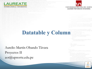 Datatable y Column Aurelio Martín Obando Távara Proyectos II [email_address] 