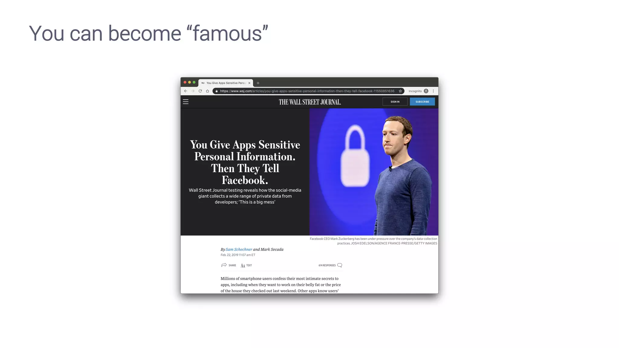 You can become “famous”
 