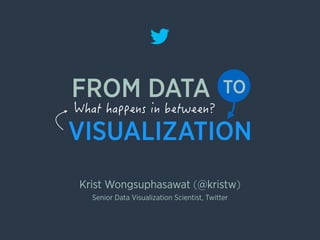 VISUALIZATION
Krist Wongsuphasawat (@kristw)
FROM DATA TO
Senior Data Visualization Scientist, Twitter
 
