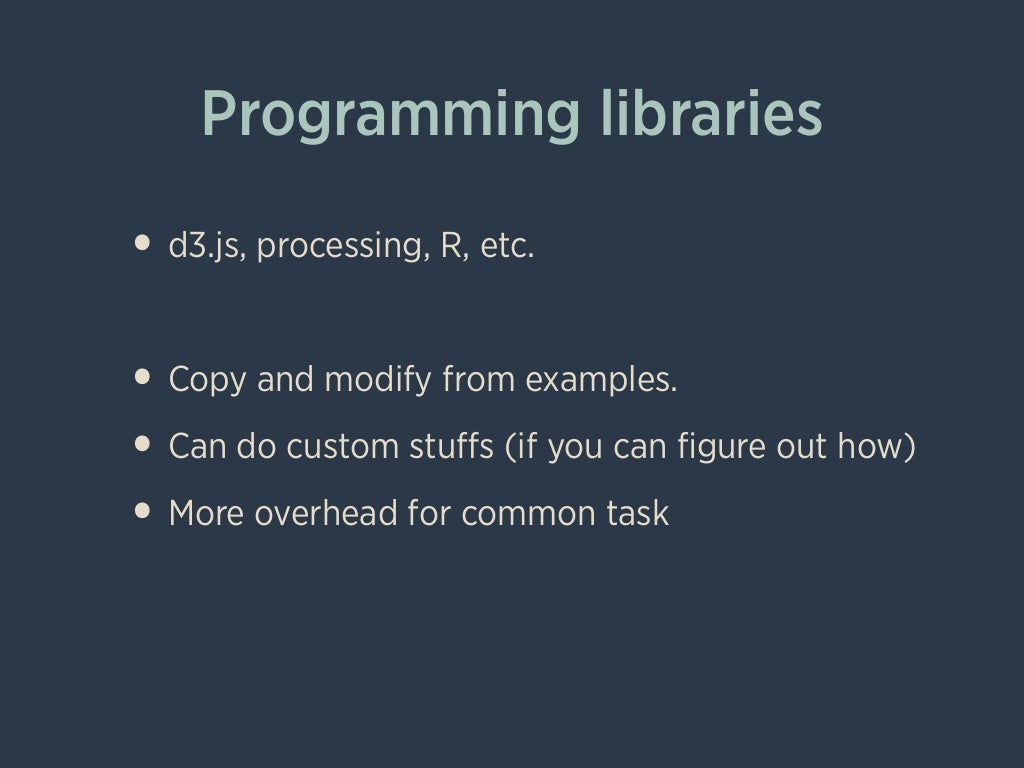 Programming Libraries • D3.js, Processing Programming Libraries • D3.js, Processing