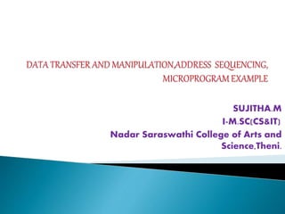 SUJITHA.M
I-M.SC(CS&IT)
Nadar Saraswathi College of Arts and
Science,Theni.
 