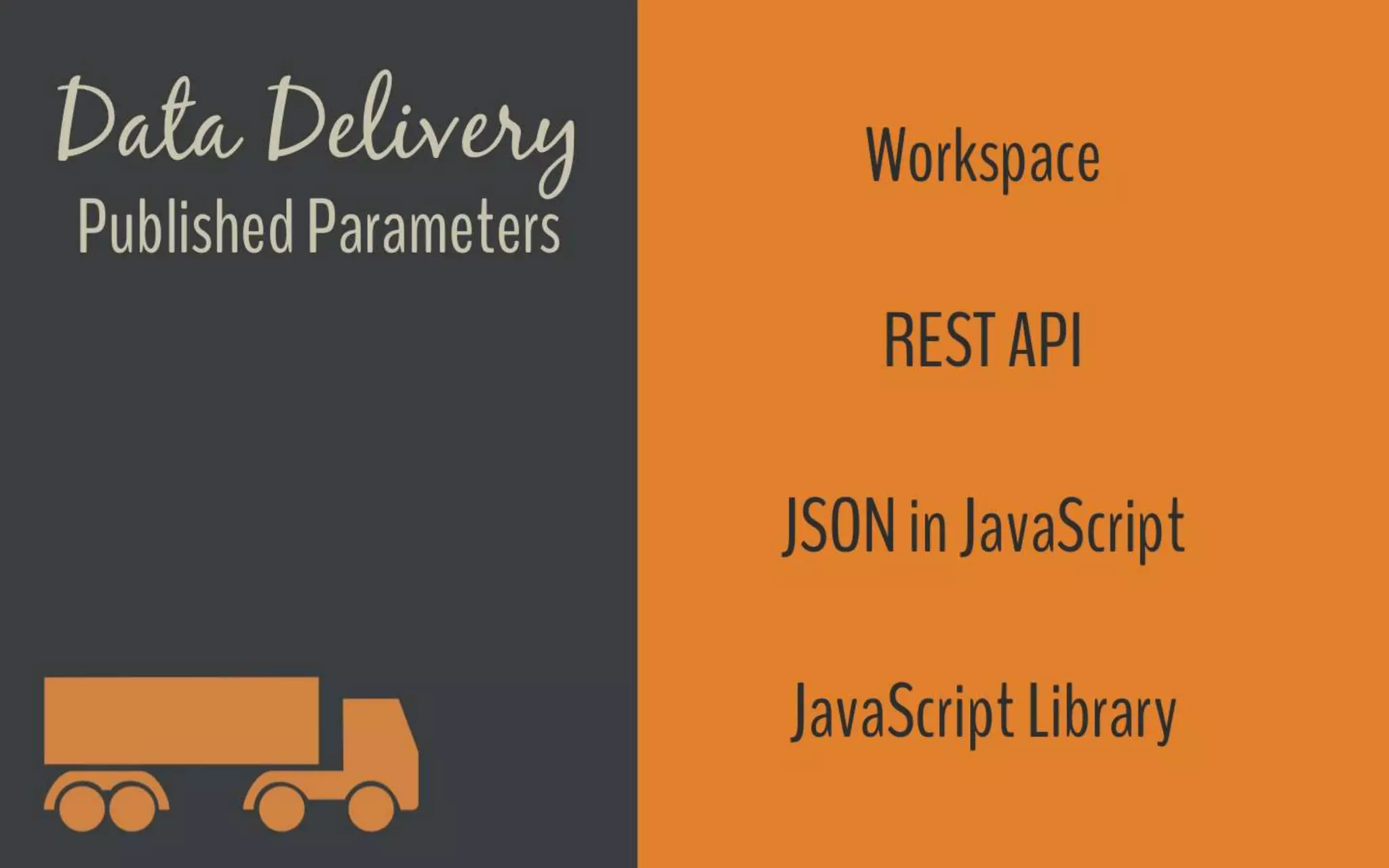 Data DeliveryPublished Parameters
Workspace
REST API
JavaScript Library
 