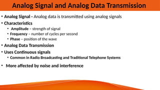 Presentation on Data Transmission and Analog Data | PPTX