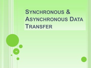 DATA TRANSMISSION, Synchronous & Asynchronous Data Transfer | PPTX